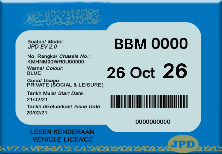 Contoh lesen memandu